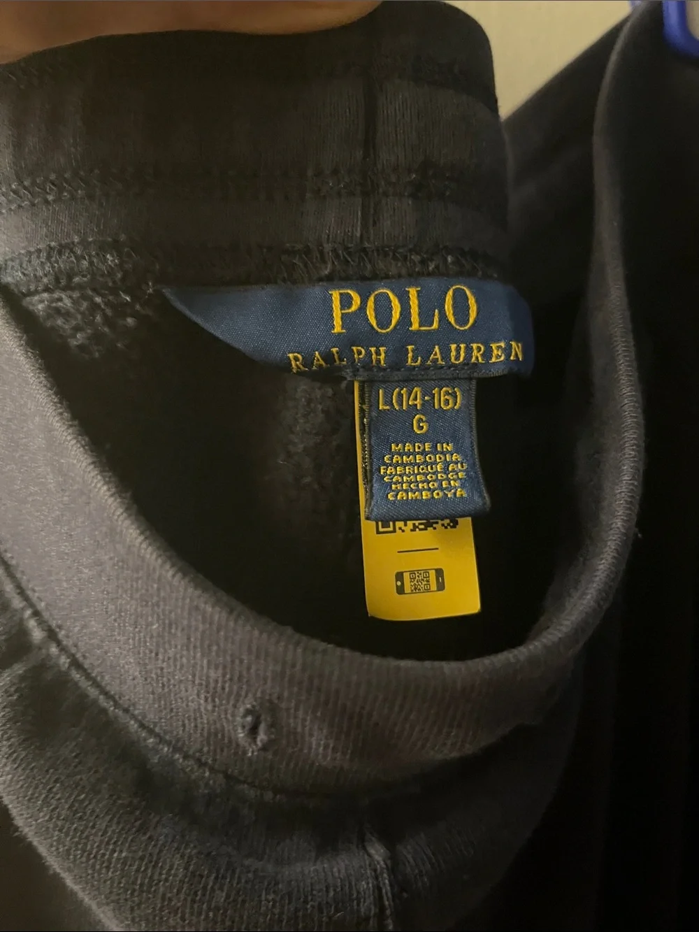 Ralph Lauren Kids Navy Sweatpants with Red Polo Emblem
